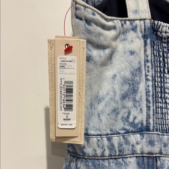 Alice + Olivia Donella Denim Bustier High Low Dress - 2 - Picture 4 of 6